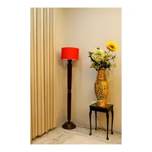 Dark Brown Mango Wood Floor Lamp with Drum Shade at ₹1195 | Amazon Deal Dark Brown Mango Wood Floor Lamp with Drum Shade at ₹1195 | Amazon Deal