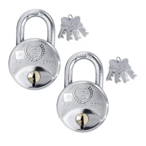 Harrison SC-2000-0536 PK 2 Iron 8 Levers Padlock with 4 Keys – Silver Harrison SC-2000-0536 PK 2 Iron 8 Levers Padlock with 4 Keys – Silver