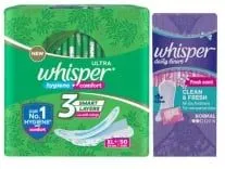 Whisper Ultra XL+ Pads & Liners Rs.294 @ Swiggy Whisper Ultra XL+ Pads & Liners Rs.294 @ Swiggy