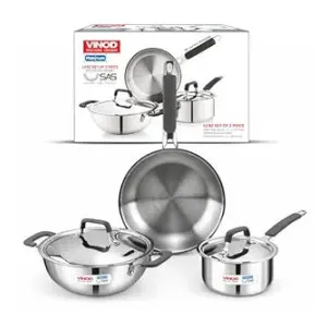 Vinod Luxury Edition Triply Stainless Steel Cookware Set 5 Pc at ₹3279 | Amazon Deal Vinod Luxury Edition Triply Stainless Steel Cookware Set 5 Pc at ₹3279 | Amazon Deal