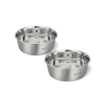 Amazon Basics Heavy Dog Bowl Large Stainless Steel 2-Pack Amazon Basics Heavy Dog Bowl Large Stainless Steel 2-Pack
