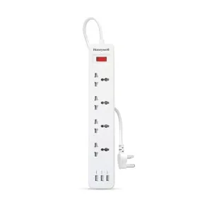 Honeywell 4 Outlet USB Extension Board – 6 Amps, 2 Mtr Cord Honeywell 4 Outlet USB Extension Board – 6 Amps, 2 Mtr Cord