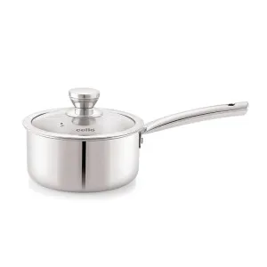 Cello Induction Base Tri-Ply Pro Sauce Pan with Glass Lid, 1.4 Litre at ₹1077 | Amazon Deal Cello Induction Base Tri-Ply Pro Sauce Pan with Glass Lid, 1.4 Litre at ₹1077 | Amazon Deal