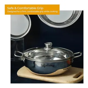 Lifelong Stainless Steel Heavy Bottom Saucepan with Glass Lid at ₹215 | Amazon Deal Lifelong Stainless Steel Heavy Bottom Saucepan with Glass Lid at ₹215 | Amazon Deal